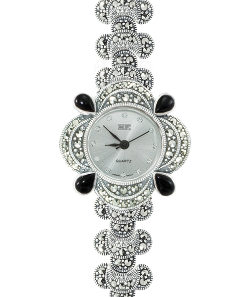 Vintage Solid Sterling Silver Quartz Marcasite Wrist Watch - Etsy