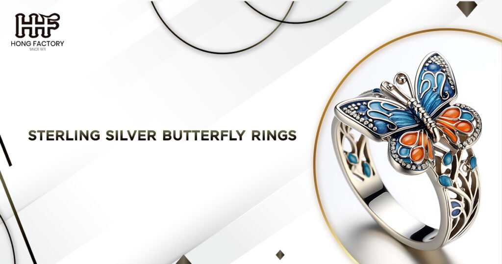 Sterling silver butterfly rings